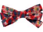 Ribbon bow hair slide vermilion foliage