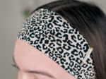 Jersey Twisted Headband beige and black leo