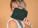 Coton clutch bag green velvet