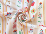 Cotton fabric ex2629 striped fruity floral