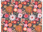 Cotton fabric ex2569 orange green flower