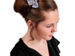 Bow tie hair slide flowered london