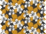 Coated fabric fleurs moutarde ex1055