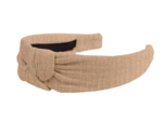 Large Crossed Headband gaze pailletée camel