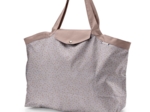 Tote bag with a zip gray copper triangle