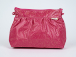 Pleated clutch bag fuchsia pailleté
