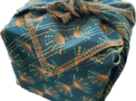Furoshiki small 35 x 35 eventail or vert