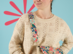 Narrow shoulder strap cerise en fleur