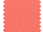 Cotton fabric gaze dentelle corail