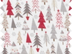 Coupon tissu 50 cm grey red christmas tree ex1113