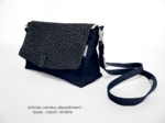 Flap of shoulder bag navy gold star
