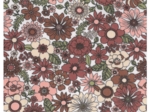 Cotton Fabric ex2635 floral retro terracotta gauze