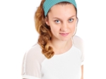 Stretch jersey headband  menthe pois noir