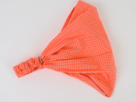 Headscarf headband- Adult size neon orange gingham