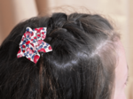 Star flower hairslide rouge corolle