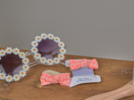 Small bows hair clips neon orange gingham