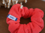Small scrunchie coral terry towelling