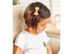 Small bow hair slide mimosa jaune rose