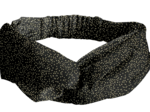 crossed headband glitter black