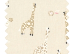 Cotton fabric ex2458 beige flowered giraffe