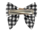 Mini bow tie clip vichy noir