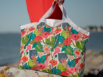 Tote bag with a zip fleurs des iles