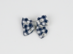 Mini bow tie clip navy embroidered gingham