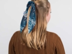 Short tail scrunchie feuillage marine