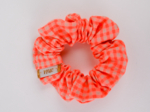 Small scrunchie neon orange gingham