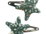Star hair-clips fleuri kaki