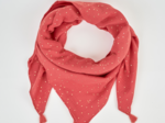 Pom pom scarf marsala gold double gauze