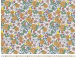1 m fabric coupon ex2525 yellow green flowers and lemons