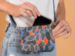 Tiny coton clutch bag kumquat party