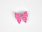 Mini bow tie clip neon pink gingham