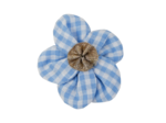 Mini Flower petal hair slide sky blue gingham
