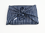 Fupochiki M (17.5 x 24 cm) striped silver dark blue