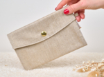 Wallet golden linen