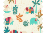 Cotton fabric carnaval d'eléphants