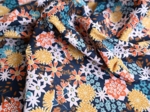 Cotton fabric ex2405 navy star flowers
