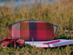 Pencil case ruby lurex tartan