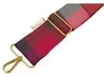 Wide shoulder strap ruby lurex tartan