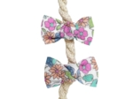 Small bows hair clips pastel fleuri