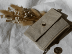 zipper pouch card purse golden linen