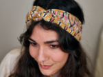 crossed headband ikat ocre