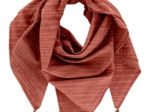 Pom pom scarf lurex terracotta gauze