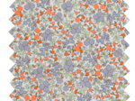 Cotton fabric ex2430 neon orange floral mini