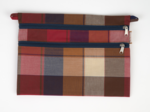 Aloïs flat pouch ruby lurex tartan