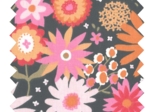 Cotton fabric ex2569 orange green flower