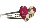 Heart hair-clips poppy