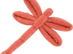 Dragonfly hair slide coral lurex gauze